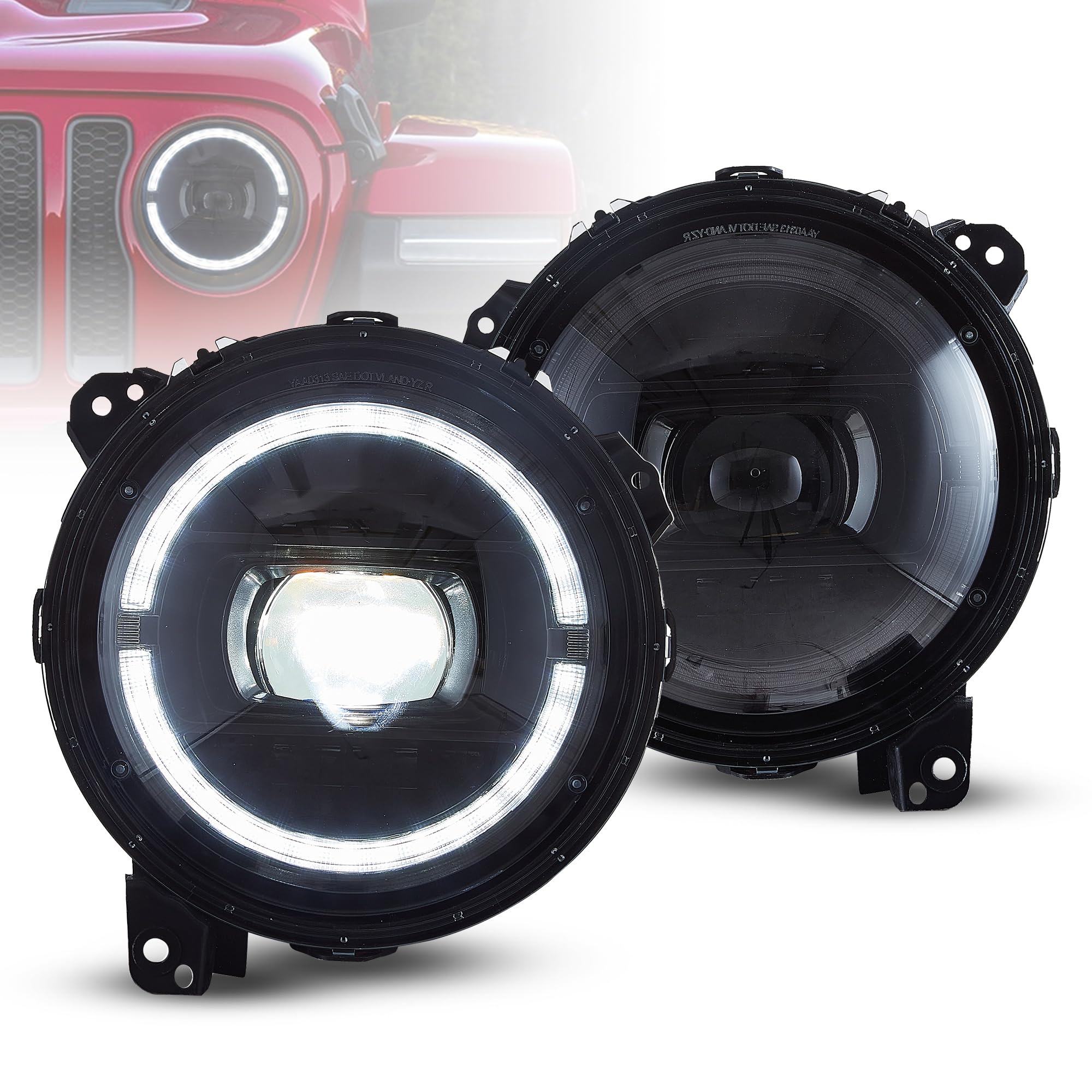 Jeepラングラー ハロゲンヘッドライト2個セット JEEP XJチェロキー YJラングラー 角型2灯ヘッドライト H4バルブ付